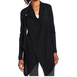 Icebreaker Bliss Wrap Cardigan Size S Black Merino Wool Corespun Versatile